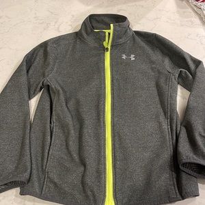Under Armour light weight grey jacket. Great condition. No rips/tears/stains.